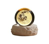 Veilleuse 3D en forme de boule de cristal galaxie, lampe de table LED en forme de cœur avec base en gypse, romantique pour Saint-Valentin, naissance, anniversaire de mariage