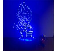 Veilleuse 3D pour enfants LED Dragon Ball Z Vegeta Super Action Figure 7 couleurs tactile illusion d'optique lampe de table