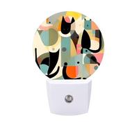 Veilleuse à brancher dans le mur avec capteur du crépuscule à l'aube 0,5 W LED moderne du milieu du siècle, art moderne du milieu du siècle, veilleuse blanche chaude pour chambre à coucher, couloir