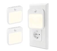 Veilleuse à brancher sur prise murale avec détecteur de mouvement,capteur crépuscule-à-aube,éclairage chaud avec LED à intensité réglable en continu,modes NO/OFF/AUTO,veilleuse pour enfants(lot de 2)