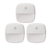 Veilleuse à détecteur de mouvement sans fil, alimentée par batterie, éclairage automatique, éclairage blanc doux pour couloir, escaliers, chambres, matériau ABS, lot de 3 pièces