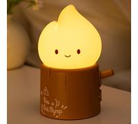 Veilleuse à flamme mignonne avec modes scintillement et lumière continue, intensité variable en continu, lampe d'Halloween, batterie USB, cadeau d'Halloween, lampe de décoration Kawaii, pour chambre