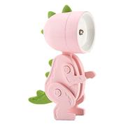 Veilleuse à LED en forme de dessin animé pour enfant - Mini dinosaure - Lampe de bureau portable avec angle réglable pour chambre d'étudiants - Serre-livres