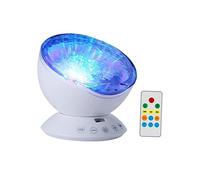Veilleuse à Projection Océan Multicolore pour Chambre Bébé | PVC Blanc, Spectacle Lumineux Apaisant, Aide au Sommeil, Usage Chambre et Salle de Bain