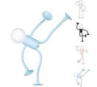 Veilleuse amusante de forme changeante pour homme sportif, jolie ampoule pour homme, mini veilleuse à ventouse, lampe de bureau pliable, ornements de décompression (bleu)