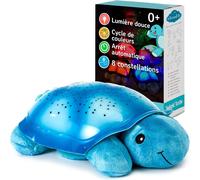 Veilleuse Apaisante Projecteur D'étoiles Luminosité Douce 3 Couleurs 8 Constellations Arrêt Automatique Veilleuse Tortue Twilight Turtle Bleue