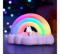 Veilleuse arc-en-ciel pour enfants - Lampe tactile LED avec minuterie et 3 modes d'éclairage - Rechargeable par USB - Batterie 1200 mAh - Lampe de chevet pour chambre à coucher et chambre d'enfant