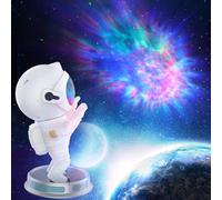 Veilleuse astronaute, projecteur d'étoiles galaxie, nébuleuse étoilée galaxie, lampe de projection de plafond avec minuterie et réglable à 360°, cadeau idéal pour la journée des enfants