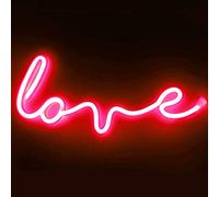 Veilleuse au Néon, LED Neon Signs Night Light Love Neon Lights Neon Lights Batterie Fonctionnant par USB (Rouge)