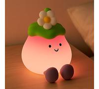 Veilleuse Aubergine en Silicone Changeant de Couleur Changeante Veilleuse LED Rechargeable avec 3 Niveaux de Luminosité Kawaii Décoration de Chambre pour Enfants