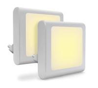 Veilleuse avec capteur crépusculaire, [2 pièces] Luminosité Réglable Economie D'énergie 0,5W Veilleuse Prise Enfant pour Chambre Bébé, chambre d'enfant, chambre à coucher, cuisine, blanc chaud