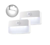 Veilleuse avec détecteur de mouvement, 2 lampes LED pour armoires, lampe d'appoint fonctionnant sur piles, 6000K blanc froid, lumière à capteur pour armoire, couloir, escalier, chambre, cuisine
