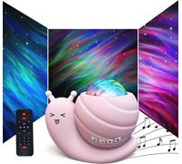 Veilleuse avec haut-parleur BT, lampe projecteur escargot ciel étoilé, cadeau créatif pour la chambre, lumière de projection d'aurore, lampe d'ambiance, musique relaxante, convient à tous les âges