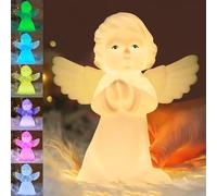 Veilleuse AVEKI en forme d'ange avec 7 couleurs de contrôle par touche, rechargeable par USB, lampe de nuit LED mignonne pour chambre d'enfant, cadeau pour bébé, enfant, adolescent (ange)