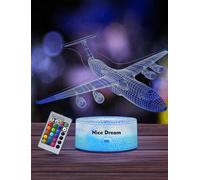 Veilleuse Avion De Rêve Pour Enfants, Lampe Illusion 3d Led Pour Chambre D'enfant, Télécommande 16 Couleurs Changeantes, Intensité Variable, Cadeau De Noël Pour Filles Et Garçons