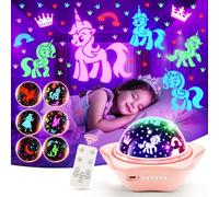 Veilleuse BéBé, 6 Films Veilleuse Enfant, 15 Couleurs 90 Lumières Lampe de Chevet Enfant,2400mAh Lumiere Licorne Chambre Lampe Projecteur,Kawaii Deco Chambre Bebe