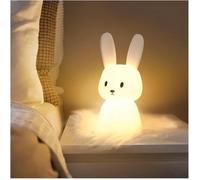 Veilleuse Bebe Bunny Avec 7 Changements de Lumière Contrôle de tap Recharge USB