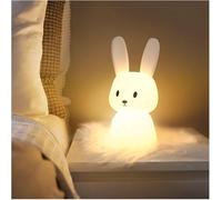 Veilleuse Bebe Bunny Avec 7 Changements De Lumière Contrôle De Tap Recharge Usb Fonction Minuterie Lampe De Chevet Pour Chambre D'enfant Cadeau Jouet Veilleuse En Silicone Pour Enfant