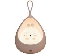 Veilleuse Bébé Lapin Mignon FONGWAN avec Contrôle du Capteur et Crochet Rechargeable pour Enfants - Blanc Blanc G