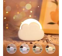 Veilleuse Bébé Nomade Rechargeable, Veilleuse Led Nuage Pour Enfants Avec 4 Intensités Et Cordon En Silicone, Lampe De Chevet Pour Chambre D'enfant, Idéale Pour Bébé Et