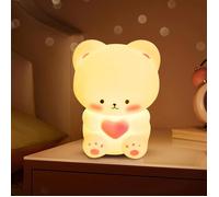 Veilleuse Bébé Ours, Veilleuse pour Enfants, Nomade Lampe de Chevet Enfant, Veilleuse Ours LED, Jolie Lampe de Nuit Alimentée
