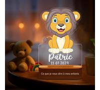 Veilleuse Bébé Personnalisé avec Prénom & Date - Bébé Cadeau Naissance Personnalisé,Idee Cadeau de Nouveau né & Bapteme, Veilleuse Bébé Personnalisé, Lampe de Chevet Enfant, Cadeau de Noël,Cadeau Bebe