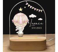 Veilleuse Bébé Personnalisé avec Prénom & Date - Idee Cadeau Bapteme, Veilleuse Enfant pour Nouveau né,Cadeau Bebe,Lampe de Chevet Led, Deco Chambre Bebe,Cadeau Naissance Personnalisé, Cadeau de NoëL