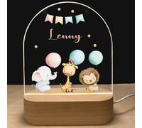 Veilleuse Bébé Personnalisé avec Prénom & Date - Idee Cadeau Bapteme, Veilleuse Enfant pour Nouveau né,Cadeau Bebe,Lampe de Chevet Led, Deco Chambre Bebe,Cadeau Naissance Personnalisé, Cadeau de NoëL