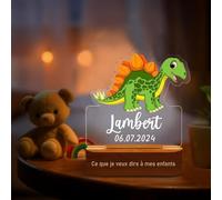 Veilleuse Bébé Personnalisé avec Prénom - Veilleuses Personnalisé pour Enfant, Cadeau Bebe Naissance, pour Enfant,Nouveau-né,Garçon,Fille,Cadeau de Anniversaire Noël Baptêen, Dinosaure 2