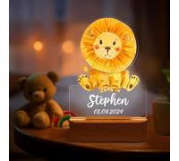 Veilleuse Bébé Personnalisé avec Prénom - Veilleuses Personnalisé pour Enfant, Cadeau Naissance Garcon et Fille Original,pour Enfant,Nouveau-né,Garçon,Cadeau de Anniversaire Noël Baptêe, Lion