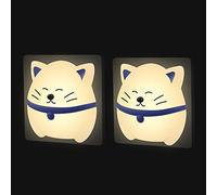 Veilleuse Bébé Prise Électrique Lot de 2 Lampe de Nuit Nomade Chat Applique Murale Chambre Enfant List de Bébé Naissance Cadeau Fille 2 ans