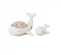 Cloud B Veilleuse Tranquil Whale Family - Projecteur fonds marins, 2 sons apaisants - Blanche