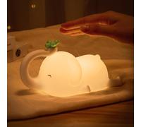 Veilleuse Bébé Veilleuse Enfant 3 Modes D'éclairage, Lampe De Chevet En Silicone Avec Contrôle Tactile Et Fonction De Synchronisation Veilleuses Mignonnes D'éléphant De Bébé Pour Garçons De Filles