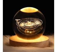 Veilleuse boule de cristal système solai