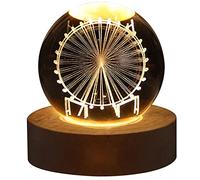 Veilleuse Boule de Cristal Système Solaire 3D, Grande Boule de Cristal Lampe Lune 3D, Interface USB Lampe de Lune de Table, Veilleuses Cadeaux pour Maman Noël Anniversaire Garçons Filles(#5)