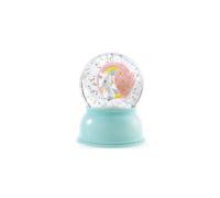 Veilleuse boule neige Licorne - DJECO - Bleu - Paillettes - Changement de couleur - Programmable