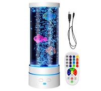 Veilleuse Bubble Fish - Télécommande 17 modes de changement de couleur, tour d'illumination sensorielle pour , lueur ambiante apaisante | Pépinière Salon Chambre Bureau Étagère Armoire Bureau À