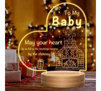 Veilleuse - Cadeau Pour Maman Avec Mots Touchants - Cadeau D'anniversaire Pour Maman De La Part De Sa Fille Et De Son Fils - Veilleuse En Acrylique Rose - Moderne Et Élégante