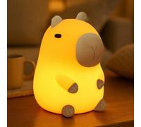 Veilleuse Capybara mignonne, Lampe LED douce, Veilleuse de table animal de nouveauté, Veilleuse jouet animal drôle de buffle d'eau salamandre, Contrôle tactile graduable, Chambre, Décoration de pendai