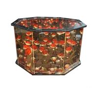 Veilleuse carrée tulipe florale avec superposition de miroir, faite à la main, lampe de table à faire soi-même pour une utilisation décorative dans la chambre, le salon ou les événements (D)