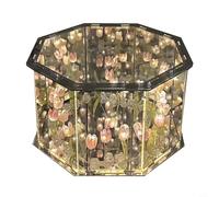 Veilleuse carrée tulipe florale avec superposition de miroir, faite à la main, lampe de table à faire soi-même pour une utilisation décorative dans la chambre, le salon ou les événements (A)