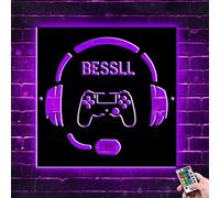 Veilleuse de jeu personnalisée pour garçons, veilleuse LED en métal personnalisée, 16 couleurs, télécommande tactile RVB pour enfants, adolescents, garçons et filles, cadeau de bataille de jeu vidéo