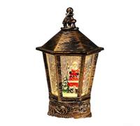 Veilleuse de Noël décorative dans un style rétro boîte aux lettres avec lumière LED et motifs Père Noël, bonhomme de neige, élan, bougie sans fil en plastique pour intérieur et extérieur (vieillesse)