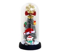Veilleuse De Noël - Éclairage Décoratif D'Ambiance Festive | Veilleuses De Table Avec Ornements Sous Dôme En Verre | pour le Salon la Chambre l'Étagère les Casiers les Bibliothèques et l'Affichage de