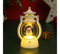 Veilleuse de Noël portable à LED avec motifs Père Noël et bonhomme de neige alimentée par piles Décoration pour une utilisation saisonnière en intérieur (C)