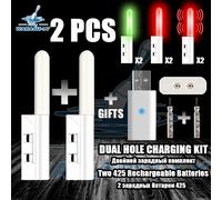Veilleuse de pêche électronique LED, batterie aste gonflable, port USB pour touristes, matériel de pêche de nuit, nouveau, 2 pièces LY6-4