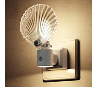 Veilleuse De Prise,Veilleuse Coquillage Avec Détecteur De Crépuscule,Blanc Chaud 3000k,Rotatif À 350 Degrés,Veilleuses Dimmables Pour Chambre D'enfants,Couloir,Cage D'escalier,Chambre