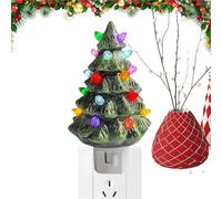 Veilleuse de sapin de Noël en résine - Éclairage d'ambiance - Décoration