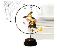 Veilleuse de Sorcière Volante - Lampe de sorcière décorative - Éclairage d'ambiance effrayant | Décoration créative de sorcière d'Halloween - Veilleuse debout en fer pour chambre à coucher, salon