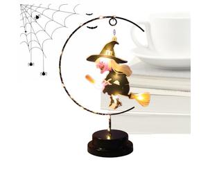 Veilleuse de Sorcière Volante - Lampe de sorcière décorative - Éclairage d'ambiance effrayant | Décoration créative de sorcière d'Halloween - Veilleuse debout en fer pour chambre à coucher, salon